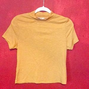 rubbed mock neck tight fitting shirt